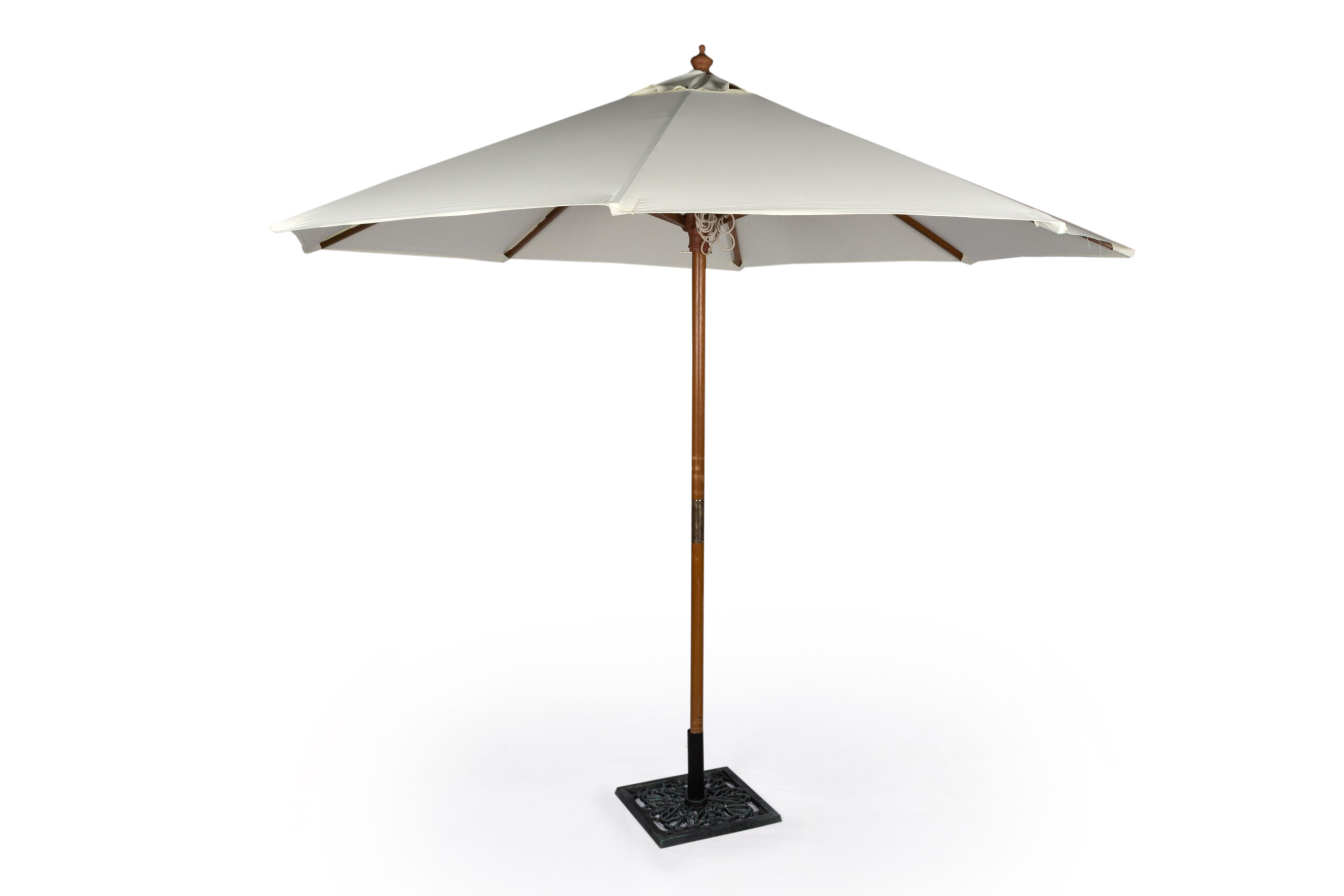 "10’ Off-White Market Umbrella - by caesar event rentals houston"