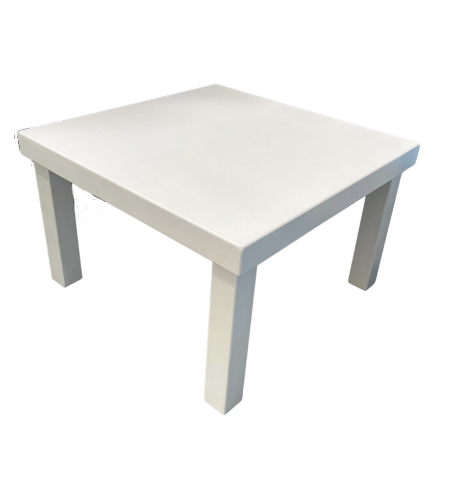 "2x2 White Square Coffee Table - by caesar event rentals houston"